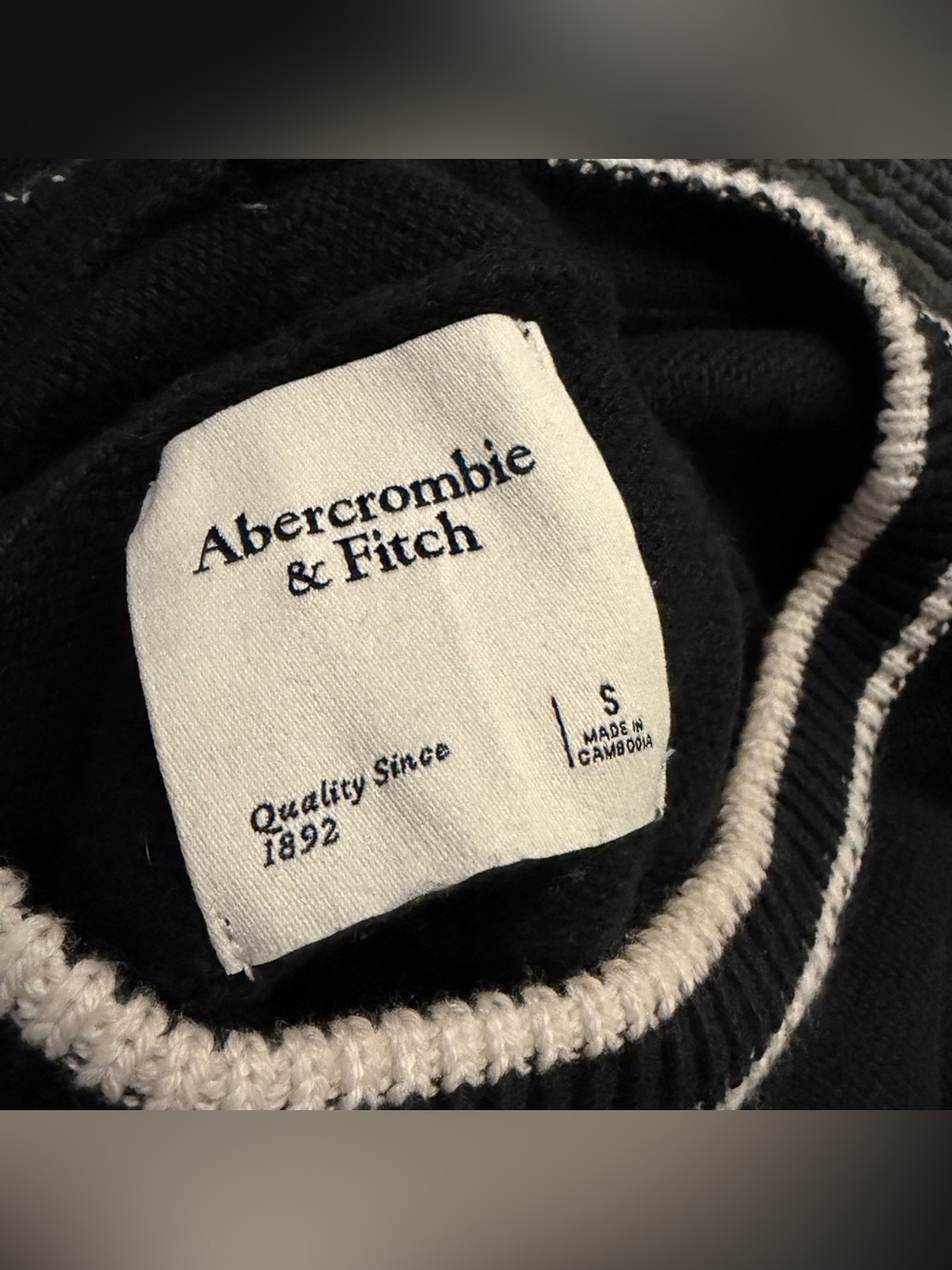 Abercrombie & Fitch thick stripe rib short sleeve sweater top - Picture 5 of 5